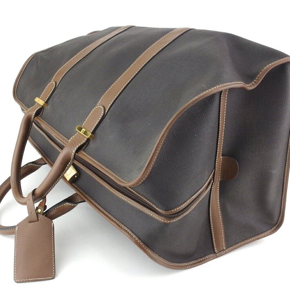 Dunhill Boston bag Gray Black Brown Women Authentic secondhand